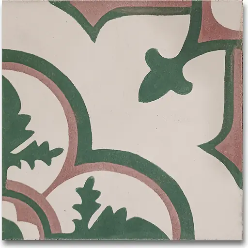 Moroccan pattern cement tile MTA-101, pattern poured through the wearing layer