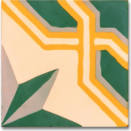Moroccan pattern cement tile MTA-103, pattern poured through the wearing layer
