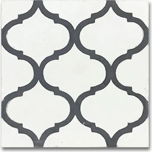 Moroccan pattern cement tile MTA-105, pattern poured through the wearing layer