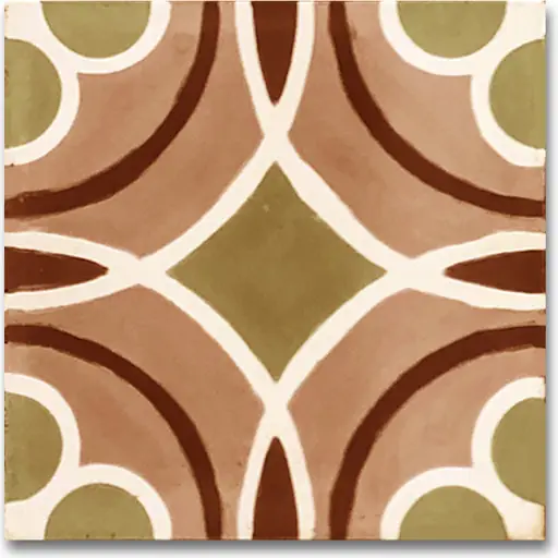 Moroccan pattern cement tile MTA-106, pattern poured through the wearing layer