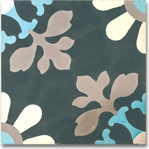 Moroccan pattern cement tile MTA-107, pattern poured through the wearing layer
