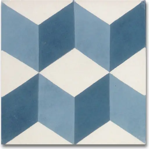 Moroccan pattern cement tile MTA-108, pattern poured through the wearing layer