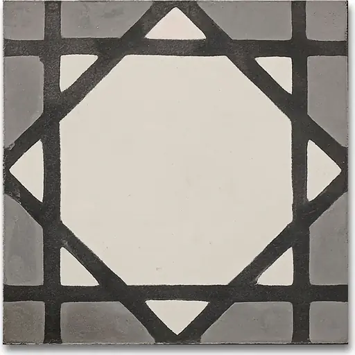 Moroccan pattern cement tile MTA-109, pattern poured through the wearing layer