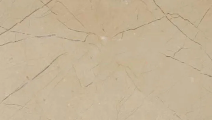Close Verona Beige marble sample with a cream ground and branching brown veins