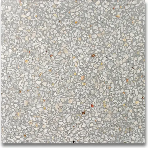 ATG-2004 polished terrazzo, grey base with cloud white chips, size 1.75