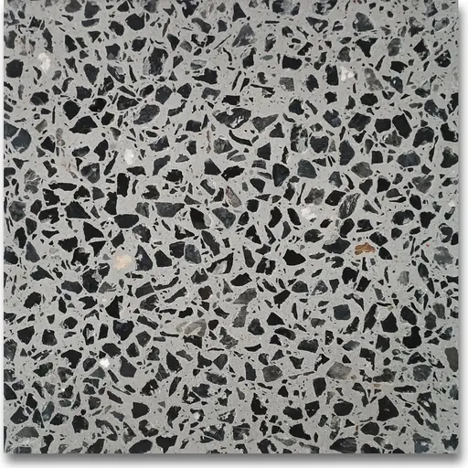 ATG-2007 polished terrazzo, grey base with black chips, size 3