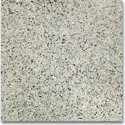 ATMG-5002 polished terrazzo, mint green base with emerald chips, size 1.5