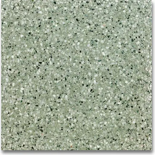 ATMG-5003 polished terrazzo, mint green base with salt pepper chips, size 1.5