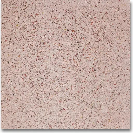 ATR-4002 polished terrazzo, red base with red and white chips, size 1.5