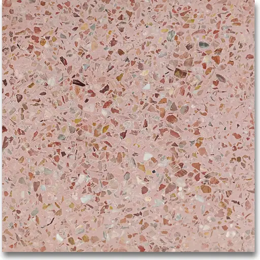 ATR-4003 polished terrazzo, red base with red and white chips, size 2