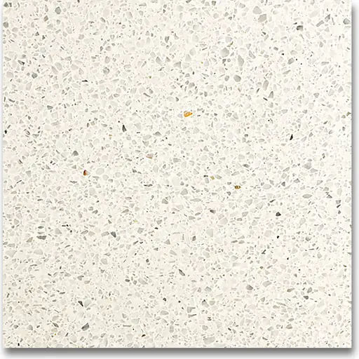 ATW-1002 polished terrazzo, white base with greece white chips, size 1.5