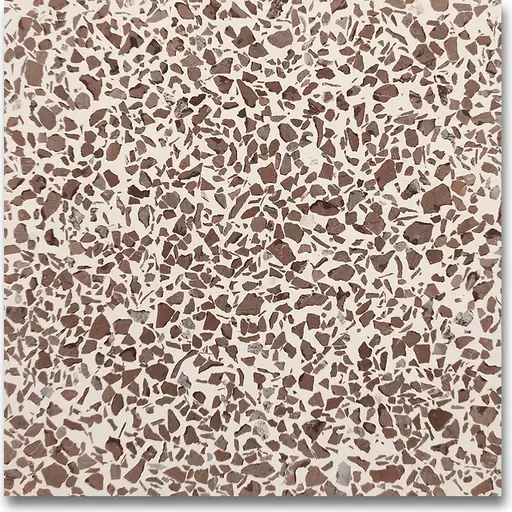 ATW-1004 polished terrazzo, white base with chocolate chips, size 1.75