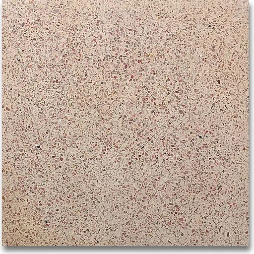ATY-3001 polished terrazzo, yellow base with red and white chips, size 1.5