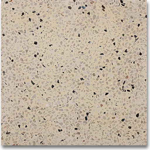 ATY-3005 polished terrazzo, yellow base with verona black chips, size 1.75
