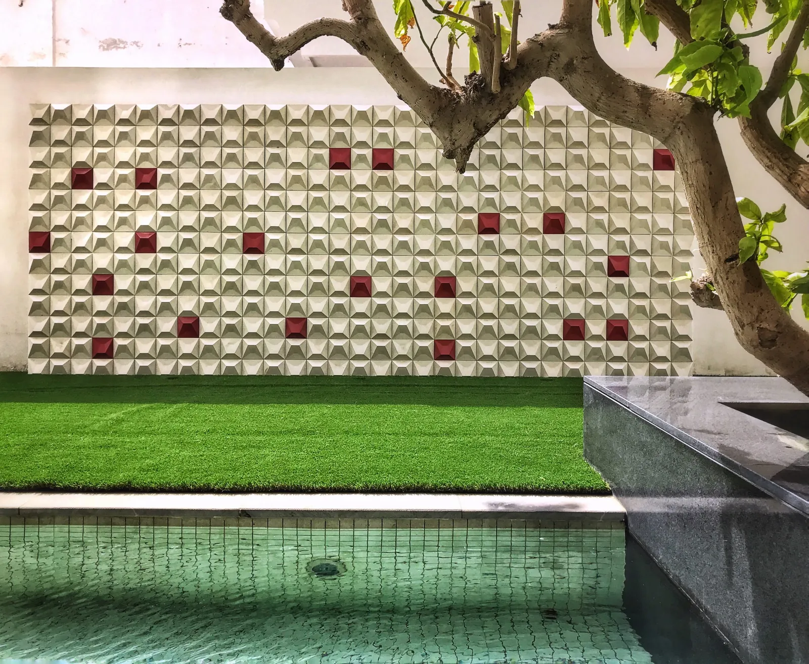 Kirthar 3D concrete wall tiles, ridged relief reading as a range of hills