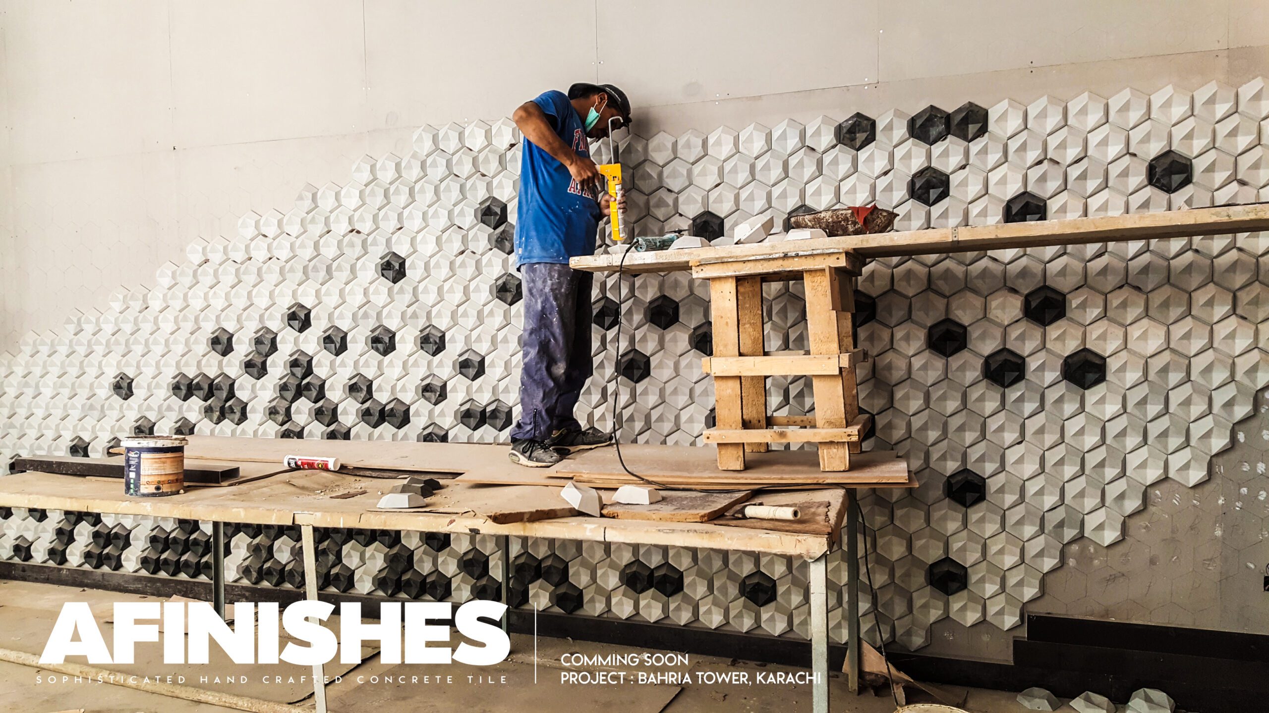 AFINISHES-3D Concrete Wall Tiles-Installation